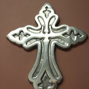 Silver Metal Decorative Cross